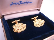 Vintage Chevrolet Truck Sales Award 10K Gold Nugget Cufflinks BALFOUR Case Boxed picture