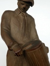 1930's ART DECO SEVRES PORCELAIN STONEWARE FIGURINE The Drummer signed A. HUSS picture