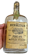 Antique Hermitage Whiskey Bottle Bond Prohibition Tax Prescription Frankfort, KY picture