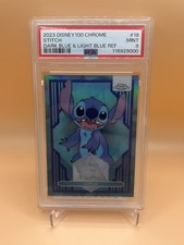 2023 Topps Chrome Disney 100 #18 Stitch PSA 9- Dark Blue & Light Blue /75 picture