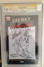 Secret Invasion #1 Variant CGC 9.8 Original Sketch & Signed Ron Frenz, Stan Lee picture