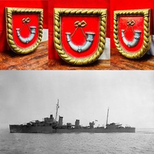 WW2 Royal Navy HMS Duncan Painted Bronze Boat Badge c.1933-45 picture
