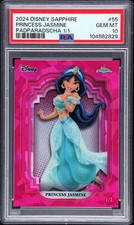 2024 Topps Chrome Disney Sapphire Princess Jasmine Padparadscha 1/1 PSA 10 GM picture