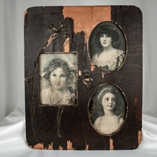 1880's Antique High Society Women Photos Wood Frame 21