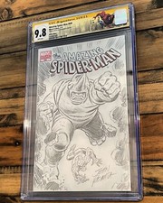 JOHN ROMITA SR ORIGINAL ART SPIDER-MAN CGC 9.8 SS 1ST APP RHINO COVER RECREATION picture
