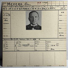 Original 1914 Duluth Police Bertillon Identification Card Mugshot Photo EX Shape picture