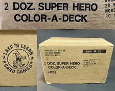 1977 Superhero Raw Grade Game Cards vTg Superman + Factory Case DC Playing Cards picture