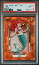 2024 Topps Chrome Disney Sapphire Ariel Orange 8/25 PSA 10 The Little Mermaid picture