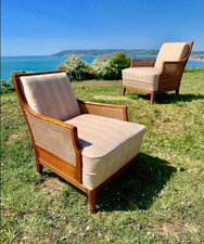 CUNARD WHITE STAR LINE RMS QUEEN ELIZABETH 1ST CL BALLROOM BERGERE CHAIRS C-1938 picture