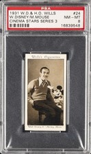 1931 W.D. & H.O. WILLS CINEMA STARS-3RD SERIES #24 W.DISNEY/M.MOUSE PSA 8 picture