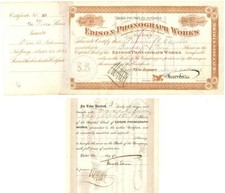 Double signed Thomas A. Edison on the Edison Phonograph Works - dated 1888 Aut picture
