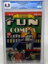 MORE FUN COMICS #52 - DC 1940 - CGC 4.0 - ORIGIN AND 1ST APP OF THE SPECTRE picture