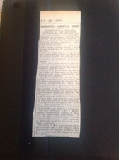 64-3 ephemera 1939 Falmouth Carnival Queen Hilda Roberts July Elected picture
