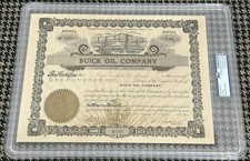 David Dunbar Buick Signed Autograph Buick Oil Co. Stock Certificate PSA/DNA picture