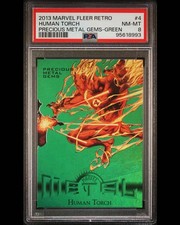 2013 Fleer Retro Marvel Precious Metal Gems PMG GREEN Human Torch /10 picture