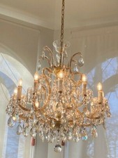 Bohemian Czech Crystal Chandelier and Grand Room Curtains picture