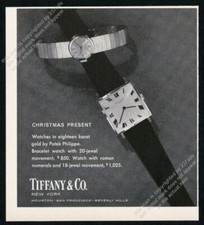 1964 Patek Philippe Roman numeral square watch photo Tiffany's vintage print ad picture