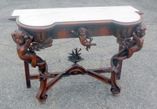 RARE Superb Antique Baroque ITALIAN TABLE Carved CHERUBS ANGELS Pauly & C Venice picture
