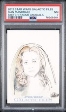 2012 TOPPS STAR WARS GALACTIC FILES SKETCH PADME AMADALA SIAN MANDRAKE PSA 7 picture