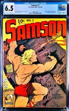 ⭐️ Samson #1,1940 CGC 6.5 Fine++ Classic Lou Fine WWII🇺🇸 Save America Cover picture