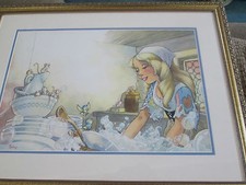 Disney Toby Bluth Cinderella original watercolor cel painting picture