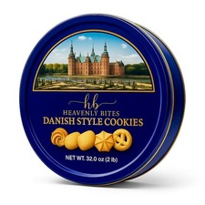 Danish Style Butter Cookies in Metal Tin - 32 Oz, 6 Pack - Gourmet Treats picture