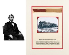 President ABRAHAM LINCOLN Funeral Flag Swatch from Lincoln’s Funeral Train picture