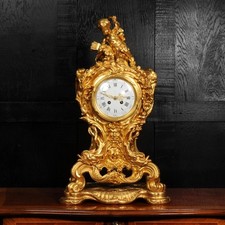 LARGE Superb Antique French Ormolu Rococo Clock - Leon Message - Jollet et Cie picture