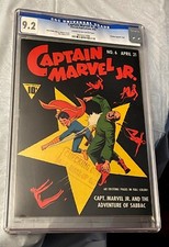 CAPTAIN MARVEL JR. 6 CGC 9.2 / MAC RABOY DEVIL (BLACK) COVER / 1943 CROWLEY FILE picture