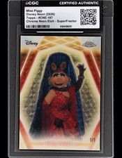 2026 Topps Chrome Disney Neon Etch Superfractor Miss Piggy 1/1 CGC AUTH picture