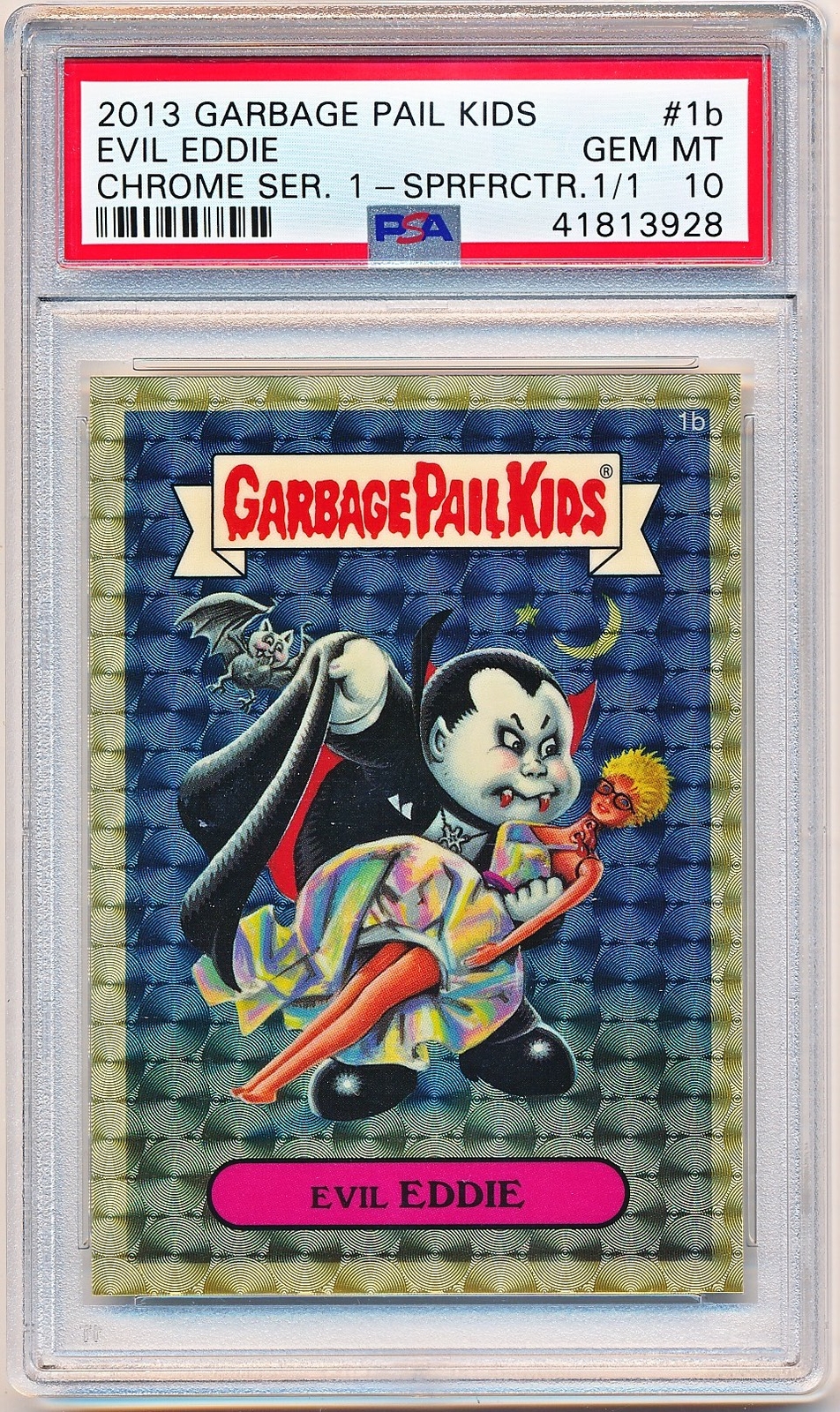 2013 Topps Garbage Pail Kids Chrome Series 1 Evil Eddie Superfractor 1/1 PSA 10 2013 Topps Garbage Pail Kids Chrome Series 1 Evil Eddie Superfractor 1/1 PSA 10