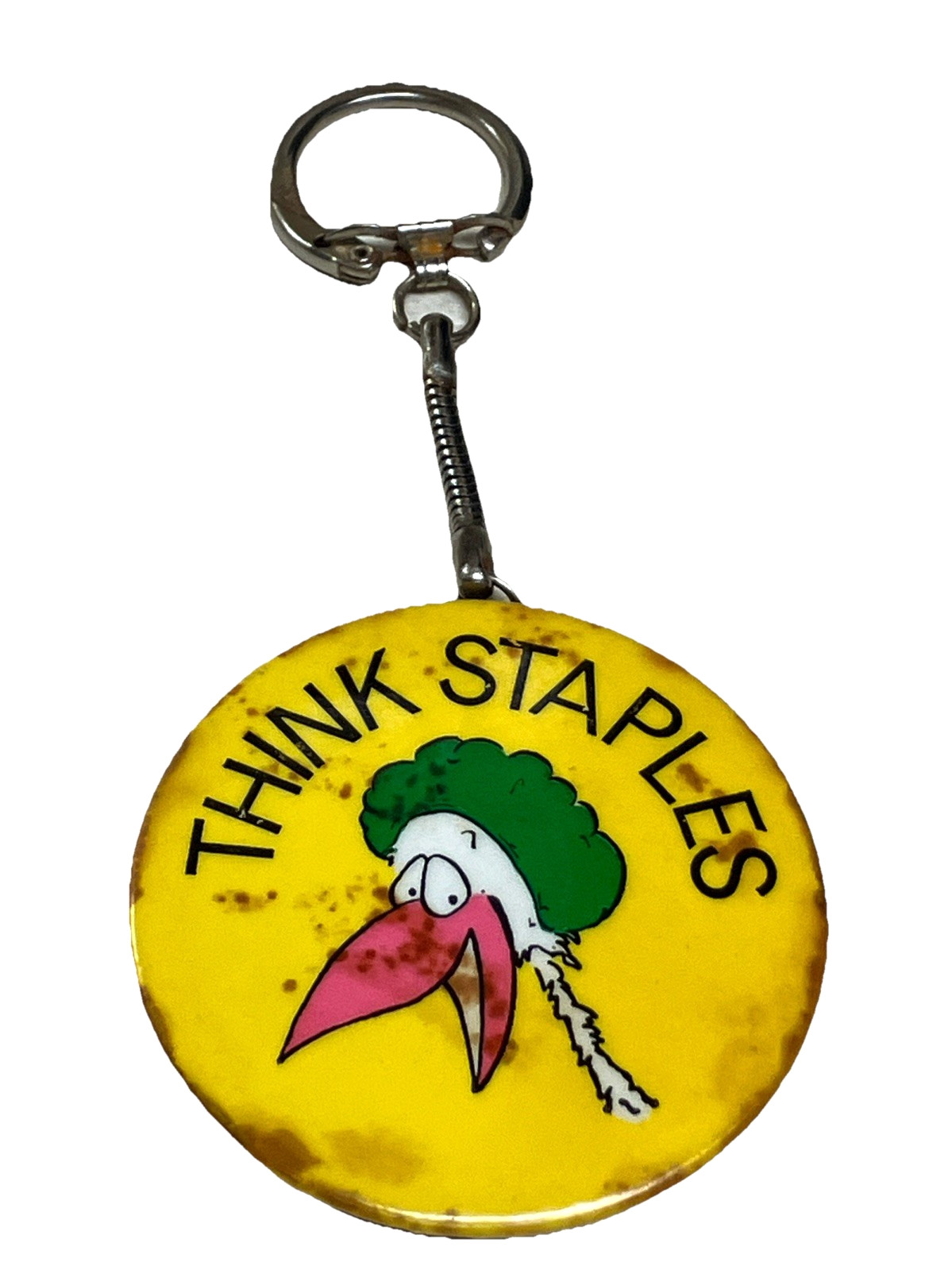 Vintage THINK STAPLES Novelty Celluloid Keychain Mirror N.G. SLATER CORP. NYC Vintage THINK STAPLES Novelty Celluloid Keychain Mirror N.G. SLATER CORP. NYC