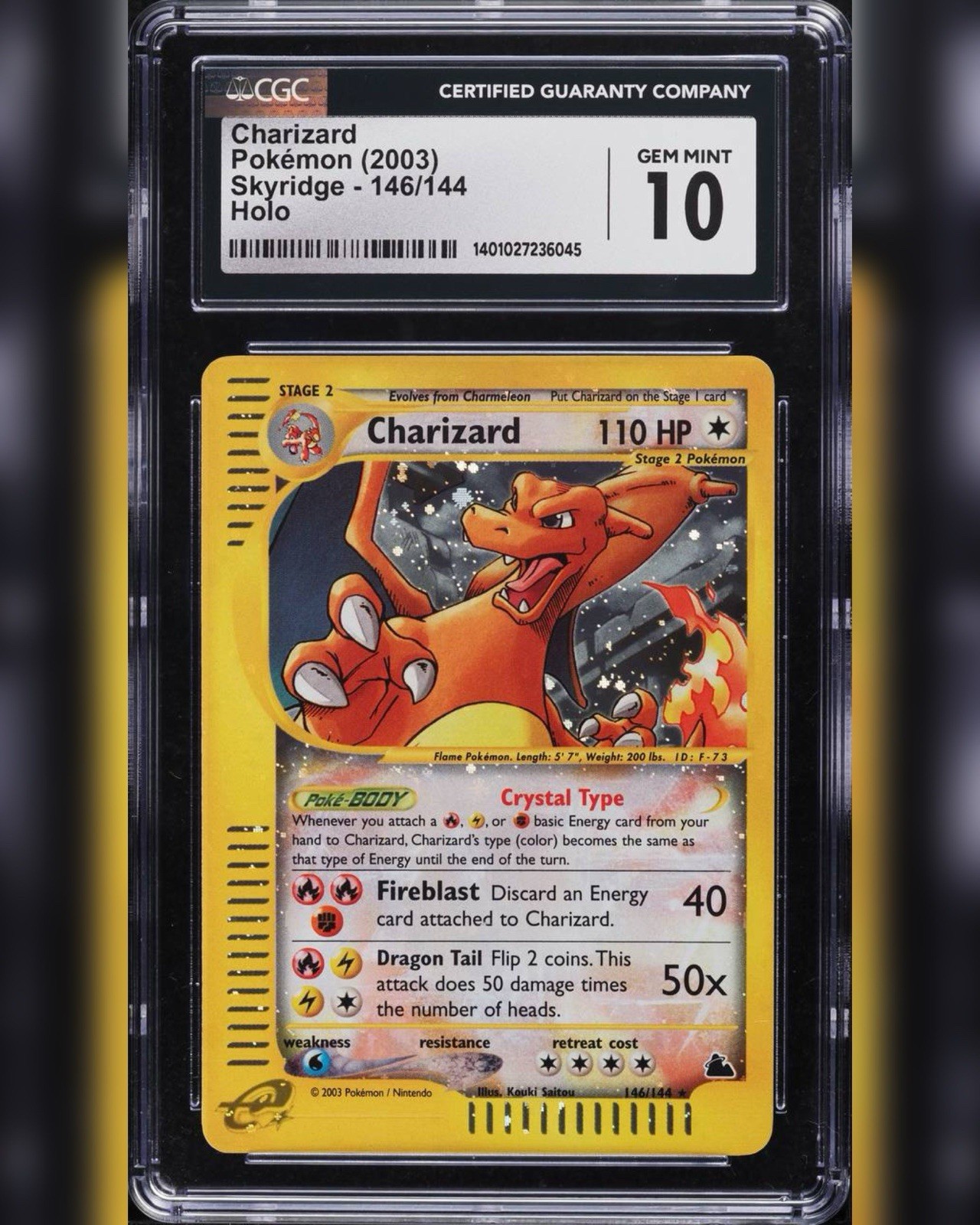 Pokemon Charizard Crystal 146/144 Holo Skyridge ENG CGC 10