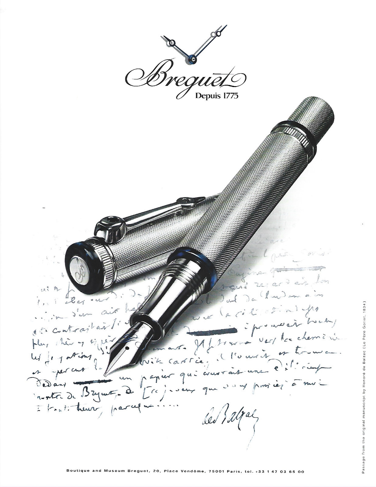 Breguet Depuis Fountain Pen Print Ad, Breguet Writing Instruments Magazine Ad Breguet Depuis Fountain Pen Print Ad, Breguet Writing Instruments Magazine Ad