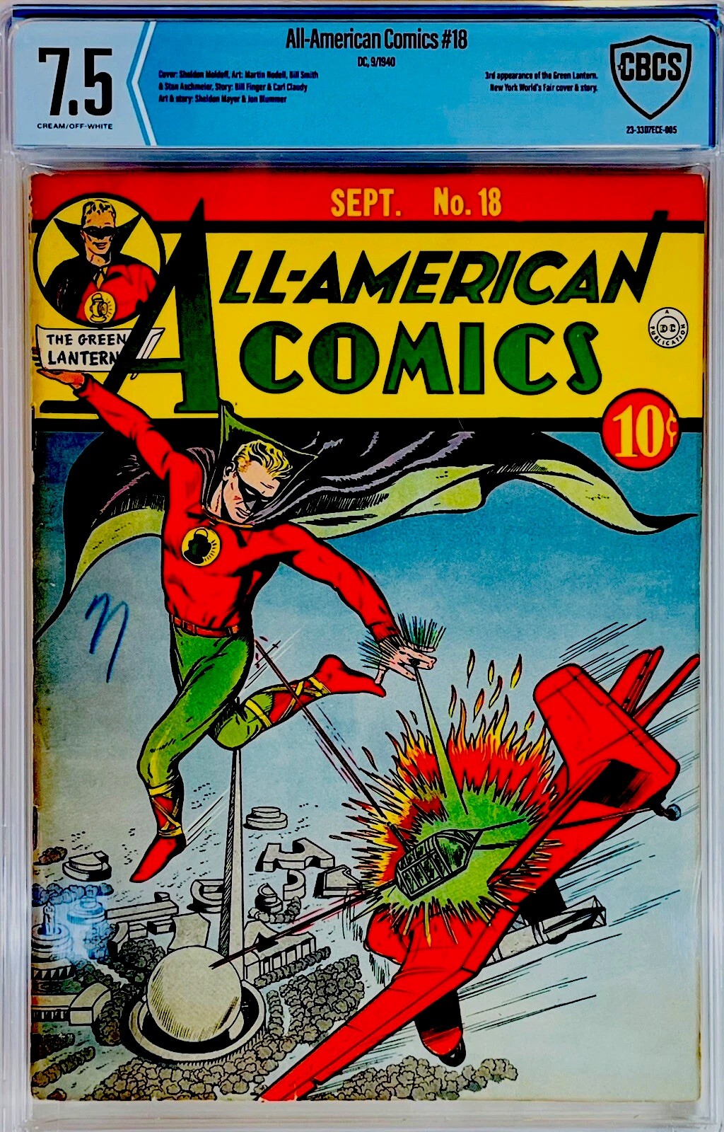 ⭐️ ALL AMERICAN COMICS #18 1940 CBCS 7.5 VF TOP🙌TIERGreen💚Lantern(3) Rare