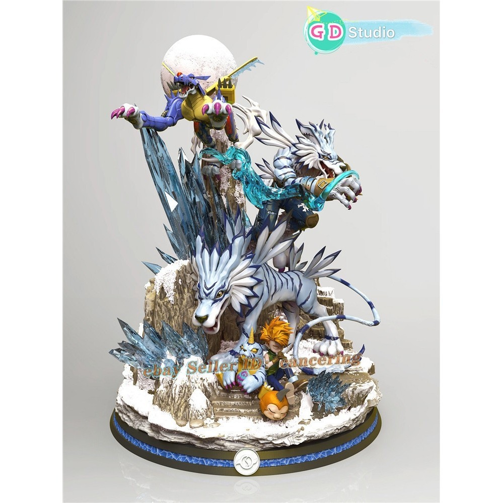 1/6 Scale Digimon Garurumon Evolution Collectible Statue - GD Studio (55cm H)