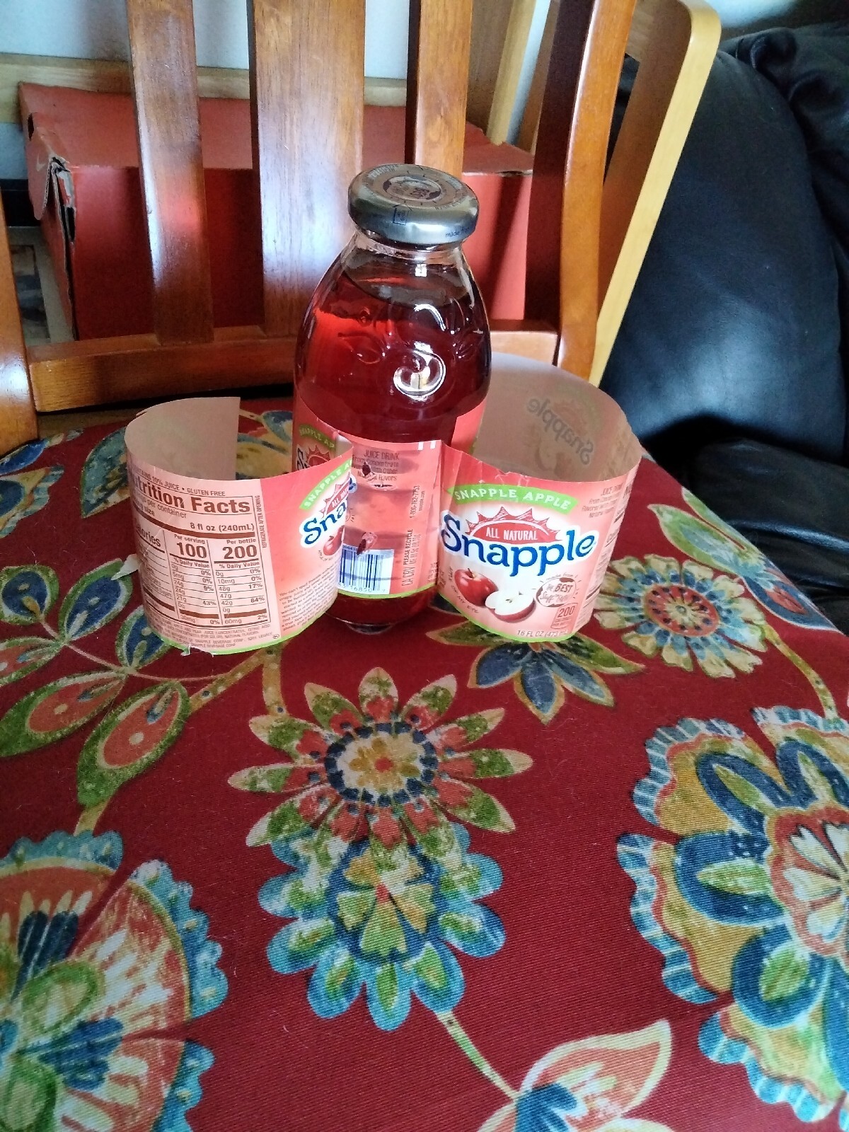 Snapple Apple RARE Label Misprint Glass Bottle Unopened