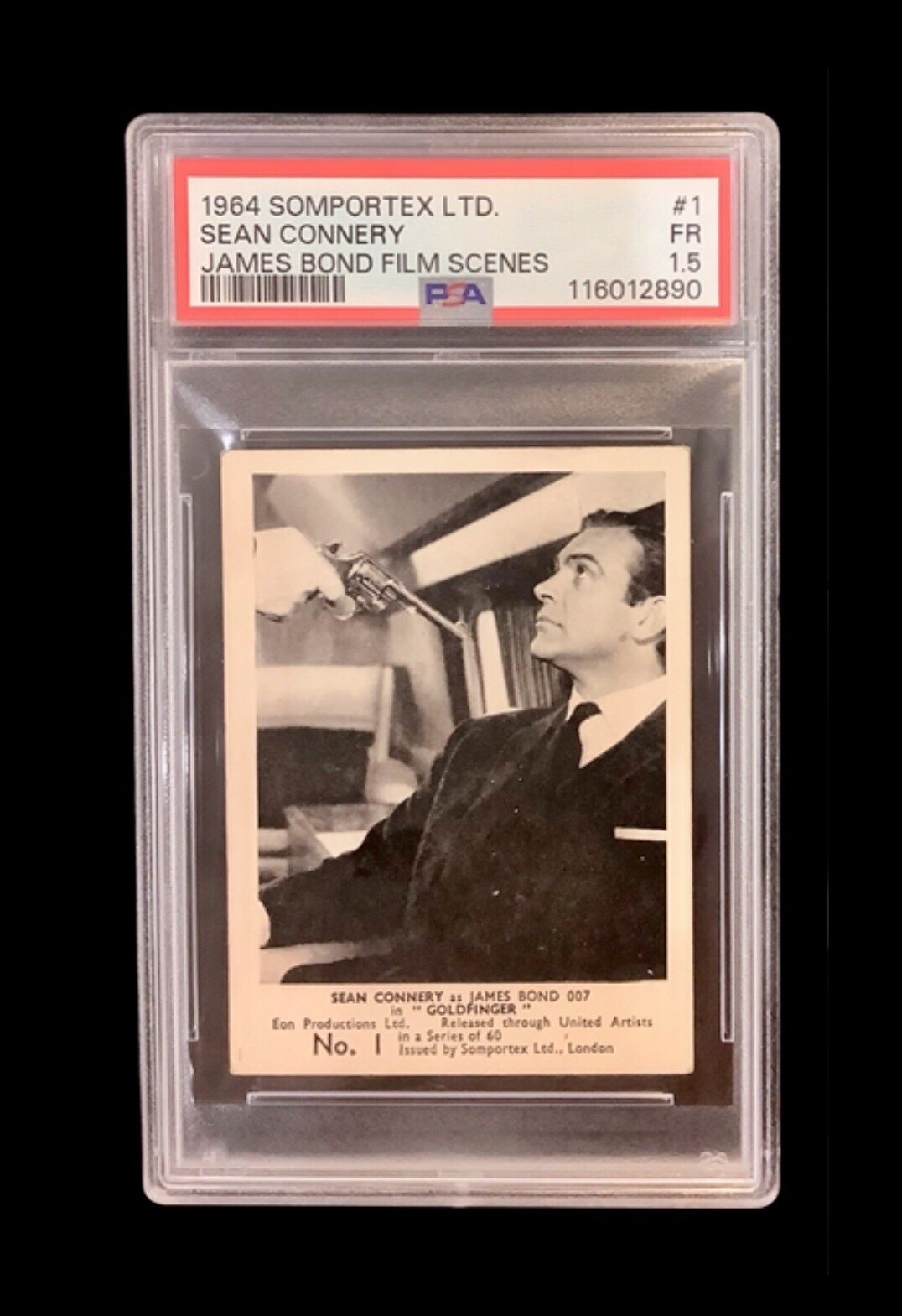 1964 somportex #1 james bond rc; sean connery 1st appearance 007 rookie PSA 1.5