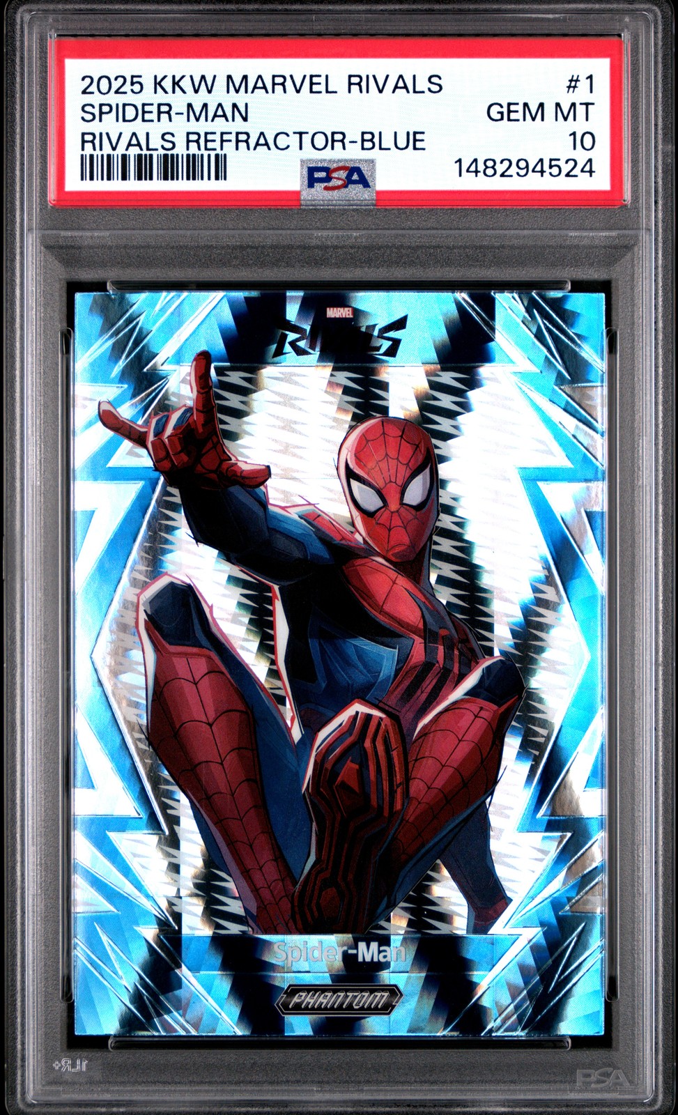 2025 KAKAWOW PHANTOM MARVEL RIVALS #1 SPIDER-MAN 121/175 PSA 10