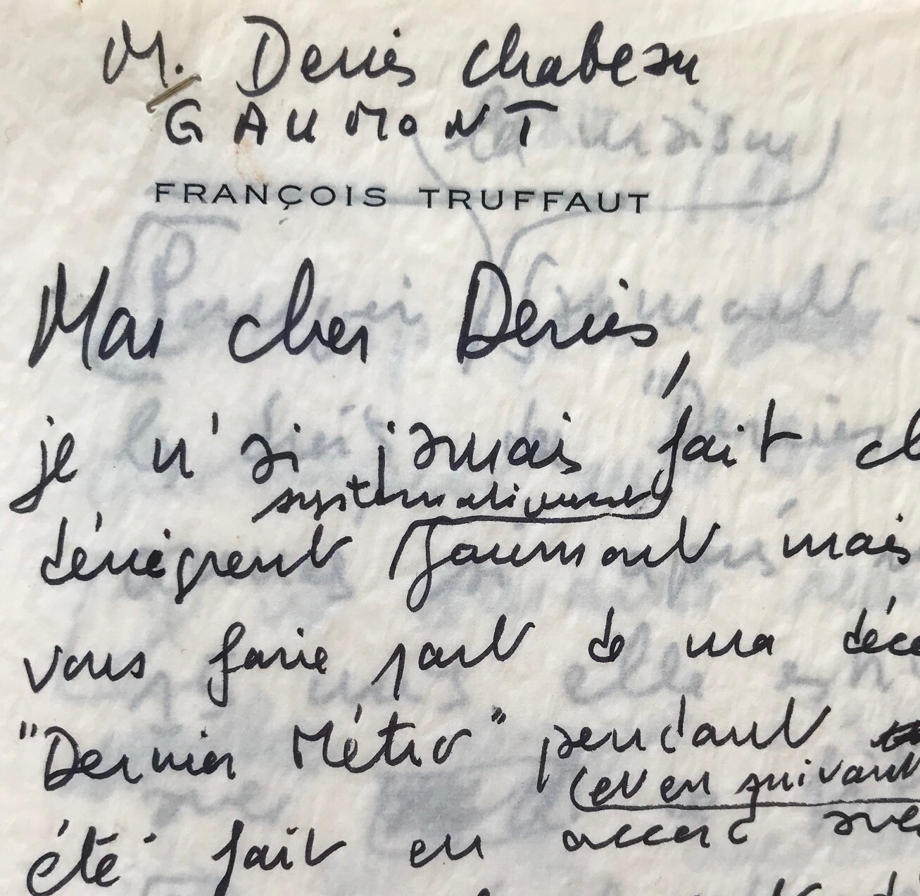 Bitter letter from Truffaut to the Gaumont company on the exploitation of the Last M... Bitter letter from Truffaut to the Gaumont company on the exploitation of the Last M...