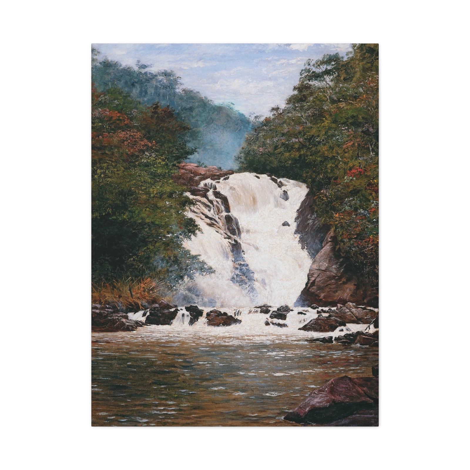 José Ferraz de Almeida Júnior - Votorantim Waterfall 1893 - Canvas Wall Art José Ferraz de Almeida Júnior - Votorantim Waterfall 1893 - Canvas Wall Art