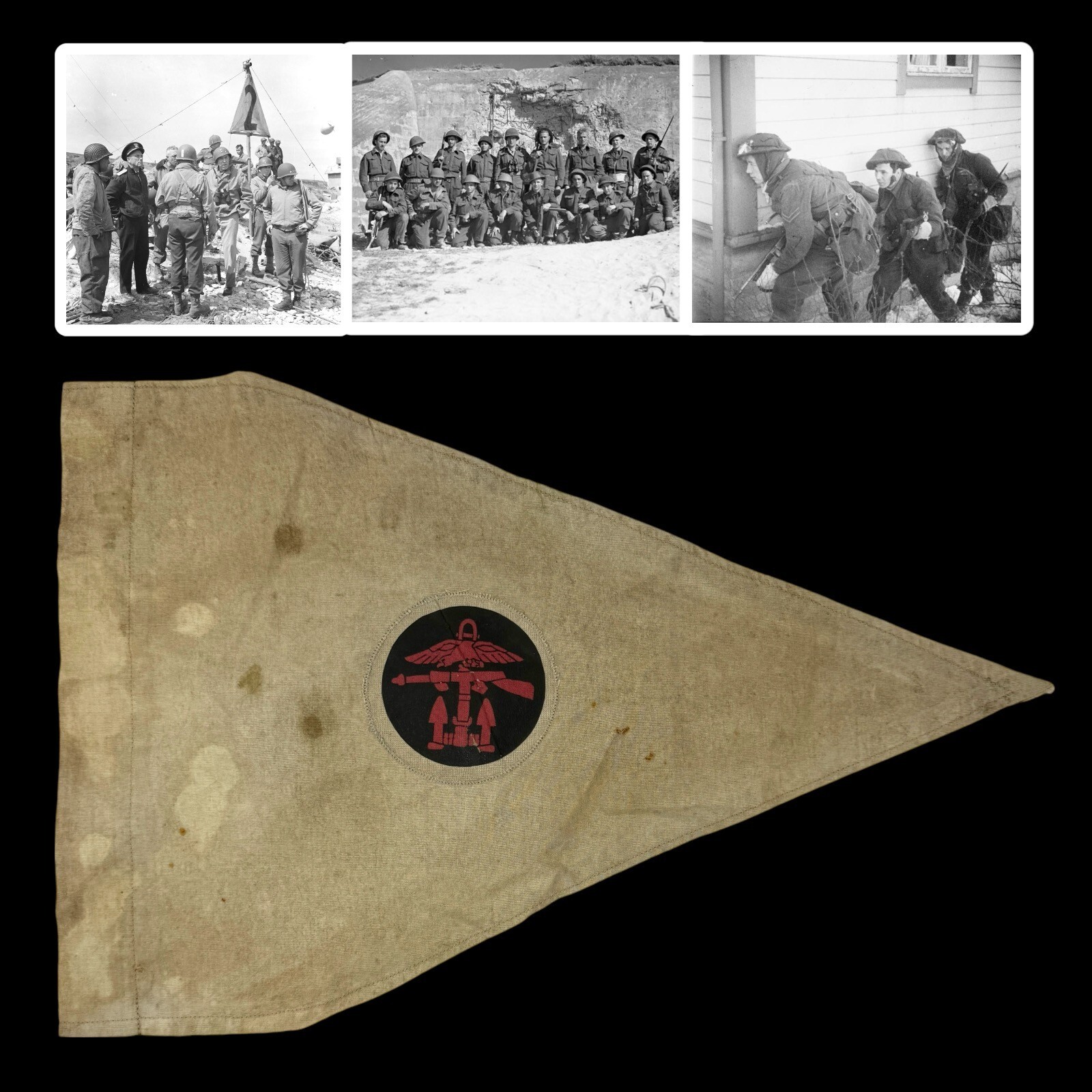 RARE WWII D-Day Operation Overlord 1944 Combined Operations Headquarters Flag
