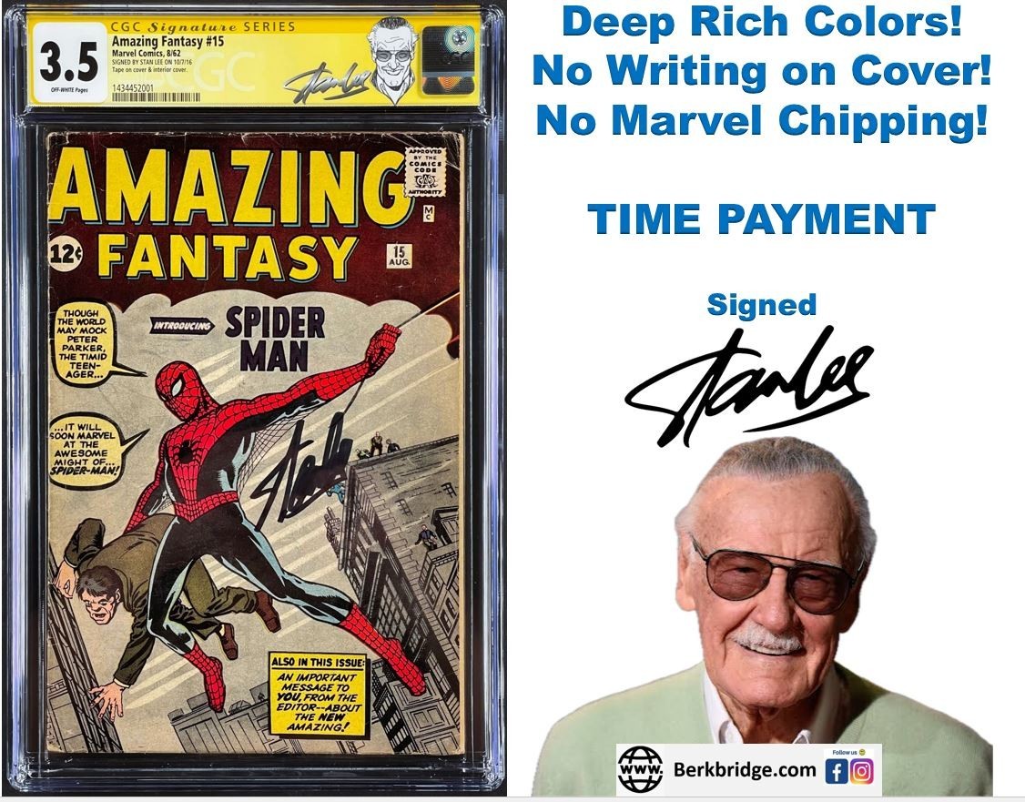 Amazing Fantasy #15 CGC 1962 Marvel Comics 1st App Spider-Man Signed STAN LEE SS Amazing Fantasy #15 CGC 1962 Marvel Comics 1st App Spider-Man Signed STAN LEE SS