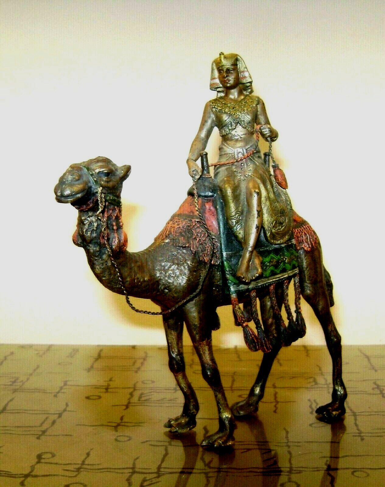 ✅Antique 19th c. NamGreb (Bergman) Egyptian Cleopatra on a Camel, Vienna Bronze