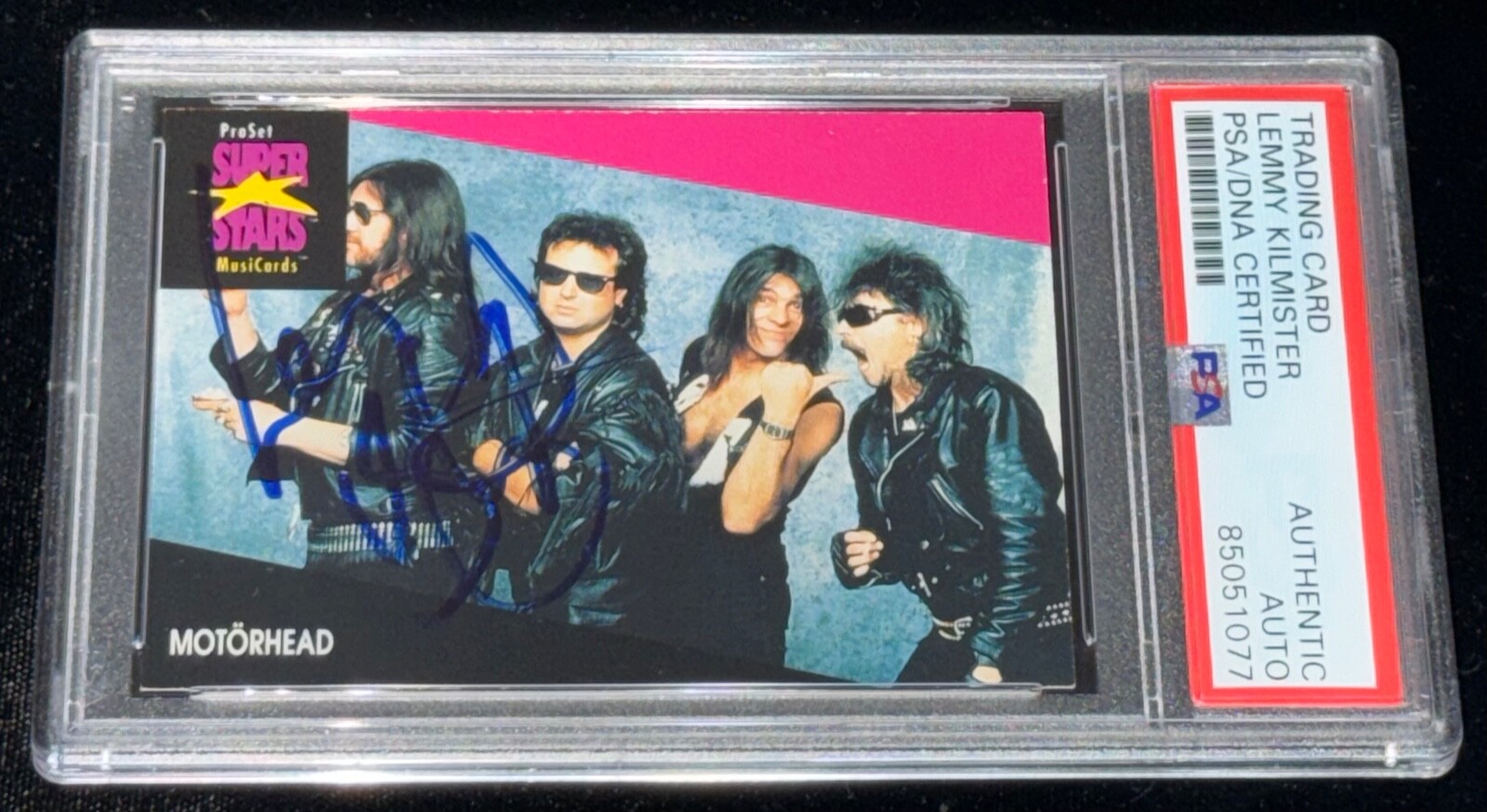 Signed Lemmy Kilmister 1991 Pro Set Motorhead Rookie Card Autographed Auto PSA