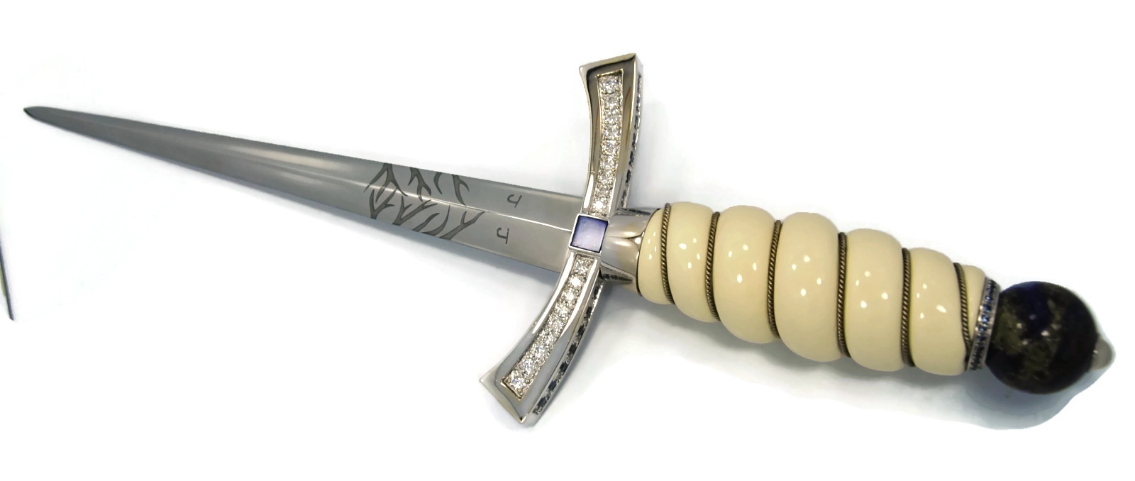 Belvedere Jade Jagger Dagger 18K White Gold Diamond Pale Sapphires Belvedere Jade Jagger Dagger 18K White Gold Diamond Pale Sapphires