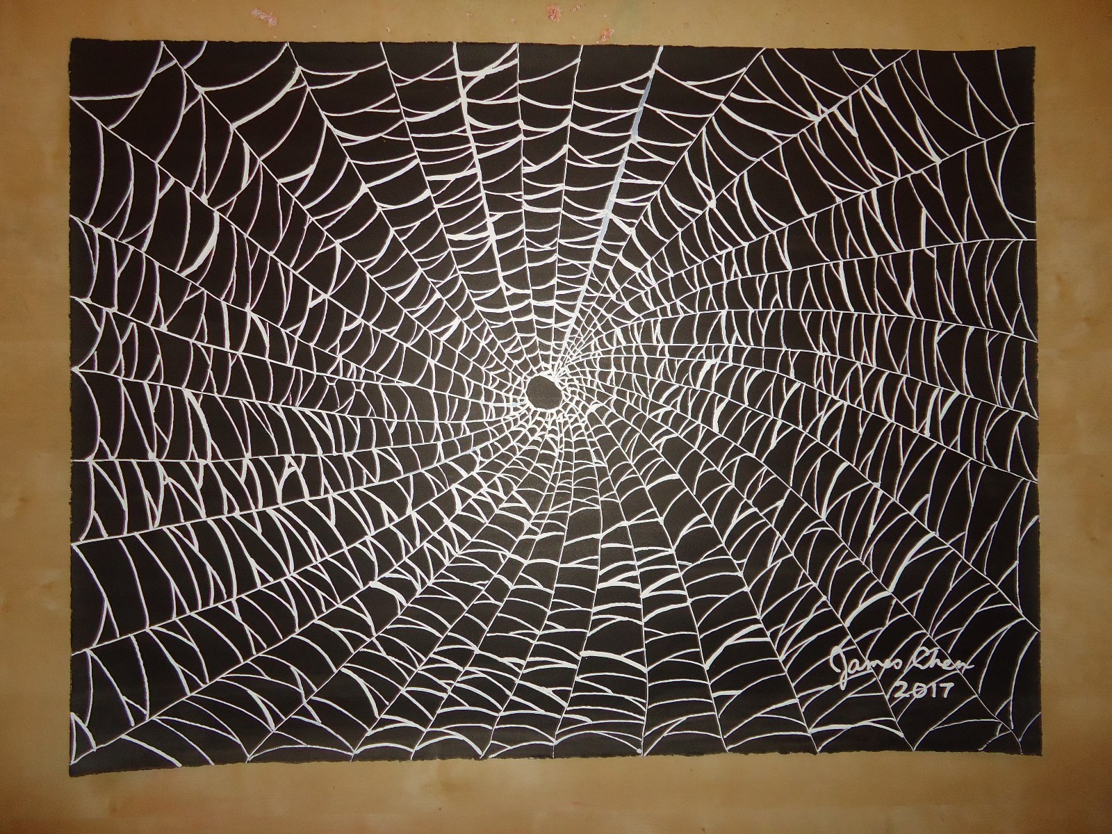 ORIGINAL HUGE PAINTING ENTITLED  ''THE SPIDER WEB 2'' BY COMIC ARTIST JAMES CHEN