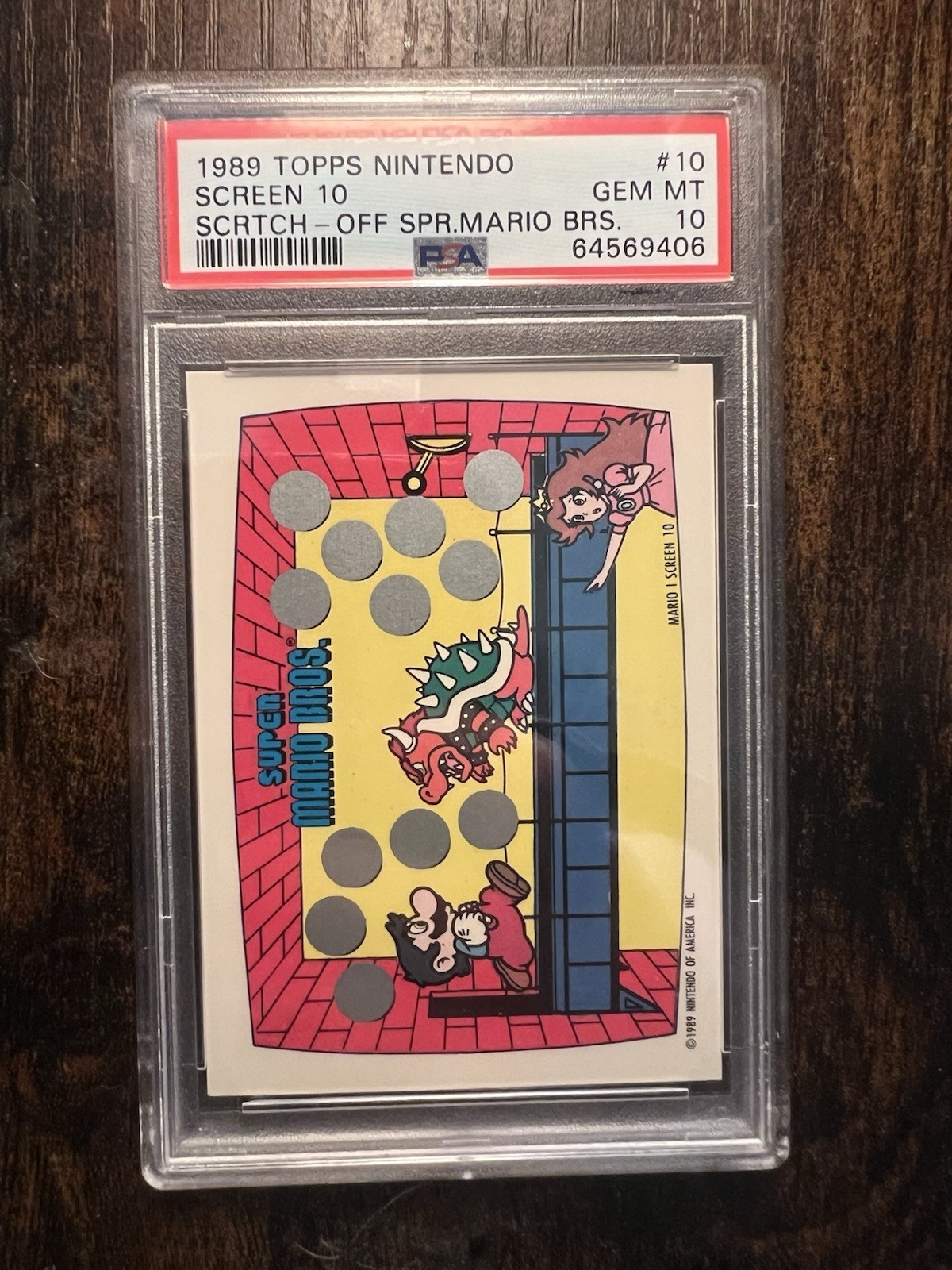 PSA 10 Bowser AND Peach ROOKIE Topps Nintendo 1989 Super Mario Screen 10 ICONIC