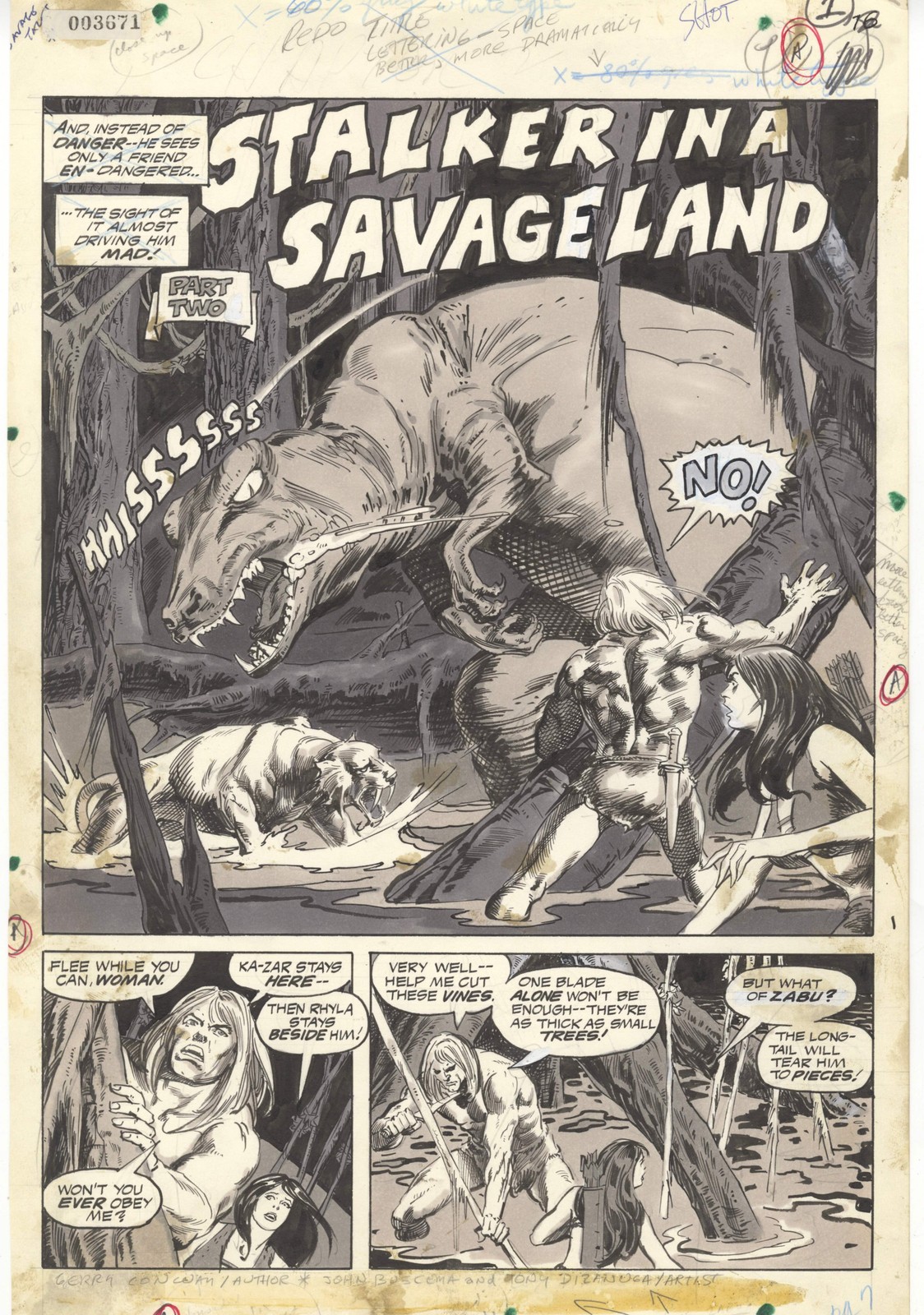 Savage Tales #7 pg 7 Original Comic Art by John Buscema
