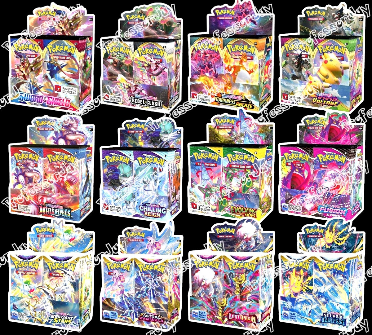 Pokémon TCG SWSH Cards (( 12 )) SWORD & SHIELD | COMPLETE DISPLAY BOOSTER BOXES